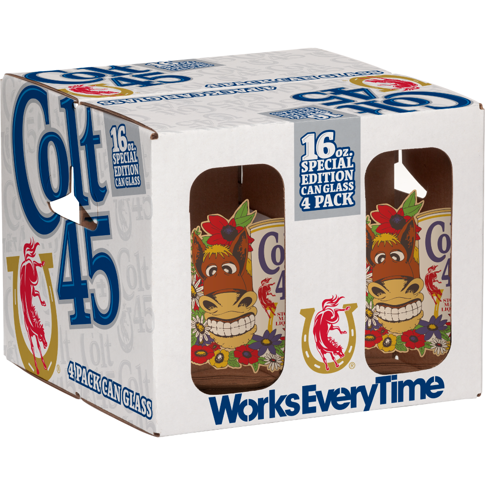 Colt 45 16 oz. Special Edition Spicoli Donkey Can Glass 4-Pack