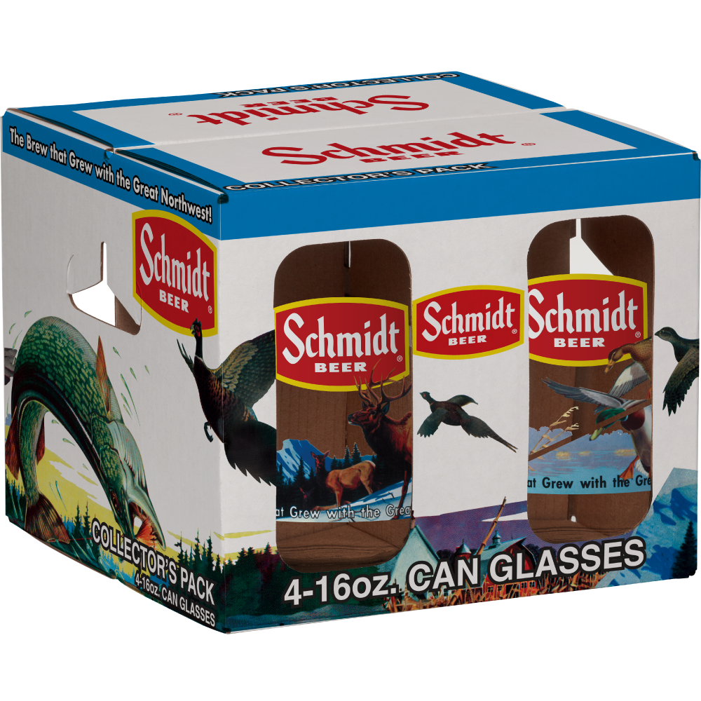 Schmidt 16 oz. Wildlife Assorted Can Glass 4-Pack